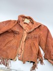 Vintage Roy Rogers Child Suede Fringe Jacket Sears Western Distressed