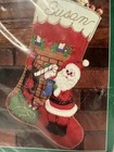 Vtg Bucilla Stocking Kit Fireside Santa 32224 Felt Christmas Jeweled 18  Long
