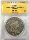 1798 Draped Bust Silver Dollar  1 Coin - Certified Anacs Vf35 Detail - Rare Coin