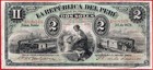La Republica Del Peru  2 Soles 30 6 1879 P 2 Vf   Free Shipping From 100 