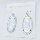 New Kendra Scott Elle Silver Drop Earrings In Dichroic Glass