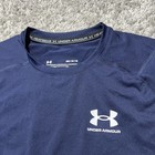 Under Armour Mens Navy Blue Compression Long Sleeve Shirt Gym Athletic Stretch