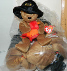 Ty Beanie Baby Plymouth The Thanksgiving Turkey Bear  8 5 Inch  New With Tags
