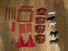 Mpc Wild West Fort   Playset 50pc Cowboy Western Figures   Horses Vintage 1975