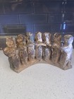 Vintage Mexican Folk Art Circle Of Friends Clay Dancers Sculpture Signed Etienne