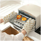 Heat Resistant Oven Mitts 1 Pair Thick Cotton Anti-scald Microwave Gloves