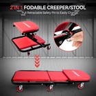 36   Z Folding Mechanic Under Car Creeper Rolling Garage Stool Chair Roller Seat