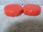 2 Vtg Bakelite Backgammon Piece Red W  Butterscotch Swirl 1 1 4 x5 16  8mm