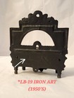 Vintage 1950 s Cast Iron Match Safe Iron Art Lb-19 Hanging   Freestanding 
