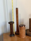 Antique Vintage Wooden Wood Textile Bobbins Spools Spindles Industrial Lot Of 8