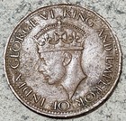 Ceylon  sri Lanka    One  1  Cent Coin 1943  king George Vi   Wartime 