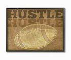  Hustle Football Vintage Sports Sepia Wall Art  16 X 20l  X 16w  Black Framed