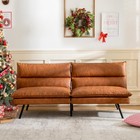 Vyfipt Futon Sofa Bed Couch 3    Memory Foam Faux Leather Sf-bc534-ch - Brown