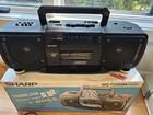 Sharp Wq-t238 bk  Boombox Twin Cassette Stereo Radio Am fm Tested Works
