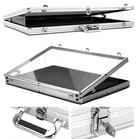 Aluminum Acrylic Clear Top Display Locking Travel Case Trading Coin card jewelry