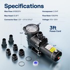 2 0 Hp 6498 Gph Self Primming In above Ground Swimming Pool Pump   On off Switch