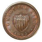 1864 Patriotic Indian Princess Head   Union For Ever Civil War Token 49 343
