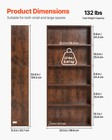 Vevor 5 Tiers Narrow Bookshelf 53  Wooden Open Bookcase Adjustable Shelf Brown