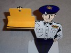 Vintage Sunoco Sun Oil Company Station Attendant Metal Business Card Holder Sign
