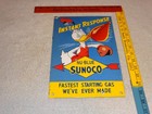Vintage Sunoco Donald Duck Boxing Walt Disney Porcelain Metal Gasoline Oil Sign 