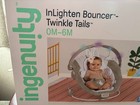 Ingenuity Inlighten Baby Bouncer Seat  Light Up Toy Bar New In Box Great Gift   