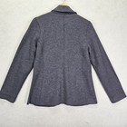 Eileen Fisher Xs 100  Boiled Wool Knit Blazer Jacket Plum Italian Yarn Ef