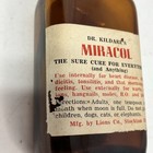 Vtg Amber Glass Bottle Miraco Medicine Rx Metal Top Empty Pharmacy Apothecary