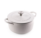 Mesa 3 5qt Enameled Cast Iron Dutch Oven White Durable Cooking Pot