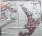 Rand Mcnally Commercial Atlas Map Page Plate Of New Zealand   Fiji  1913 Vintage