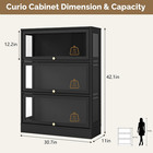 Display Cabinet With Acrylic Glass Doors 3-tiers Curio Cabinet With Led Lighting