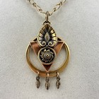 Vintage Mid Century Modern Mixed Metal Unique Pendant 25    Necklace