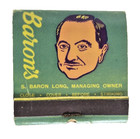 Vintage Feature Matchbook  Baron s  San Francisco  Ca  Full  The Bar On Powell