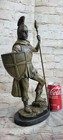 Greek Military Roman Warrior Soldier Bronze Statue In Marble Base Art Decor Gift