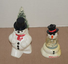 2 Vintage Christmas Decorations Hard Plastic Snowmen