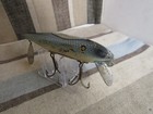 Vintage Antique Old Large Pflueger Floating Musky Mustang Blue Wood Lure Rare