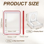 5 Pcs Double Sided Clear Badge Holder Card Protector With Display Stand Red
