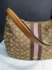 Coach Noh1822-f39042 Monogram Signature Textile leather Shoulder Bag 12x9 5x4 