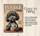 Black Poodle Coffee Bar Sign Decor Wall Art Dog Funny Kitchen Metal Tin Station