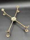Antique Vtg Brass Dish Cross Hot Plate Adjustable Bowl Casserole Stand Holder