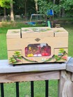 Pink Vtg Mcm Japanese Rickshaw Hand Painted Rare Brown Lacquer Jewelry Music Box