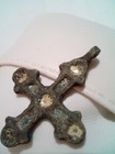 Ancient Viking Or Byzantine      Bronze Cross W enamel