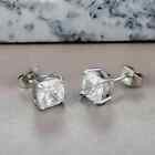 Sterling Silver Stud Earrings Cubic Zirconia Round Men Women 4pc Cz Earrings Set