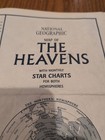 Vintage 1970 Map Of The Heavens Star Charts National Geographic - 1 Tear