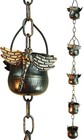 Decorative Rain Chain With Dragonfly Design - 3 Ft Metal Gutter Extension