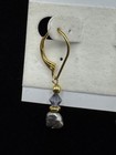 New  Lee Sands Gray Freshwater Pearl Gold Tone Bead  Dangle Earrings