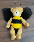 Vintage 1980 s Artisan Made Mini Teddy Bear Bumble Bee Poseable Arms   Legs
