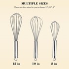 Nilehome Stainless Steel Whisk Set 8  10  12  Kitchen 3 Piece  Silver