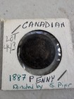 Old Canadian Coins 1887 Large Cent  Unc Highgrade Beauty  Lot 443