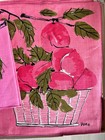 Vintage Vera Neumann Placemat Napkin 8 Piece Pink Fruit In Original Box