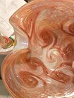 Vtg Fratelli Toso Murano Opal Pinkswirl Aventurine Starry Night Art Glass Bowl